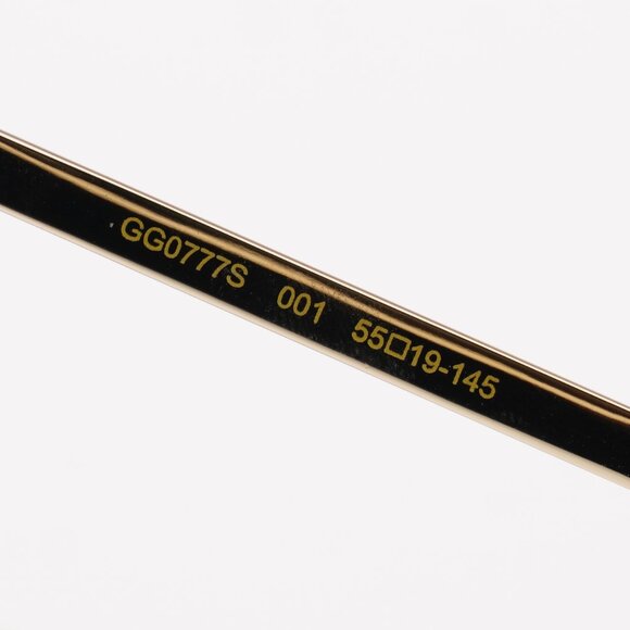 Gucci GG0777S 001 Sunglasses Gold Square Frame, Transparent Lenses - Picture 6 of 10